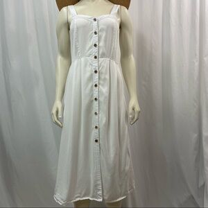 DD77 White Button Down Midi Dress Size XS